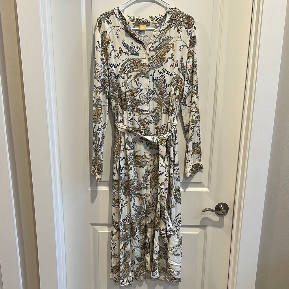 Smith & Soul Small Paisley Print button long sleeve Dress